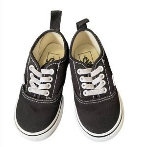Vans authentic elastic black toddler size 6.5 slip on shoes